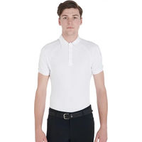 Produktbild von Equestro Slim Fit Turnierpolo Reitshirt für Herren aus Baumwolle Weiß XS