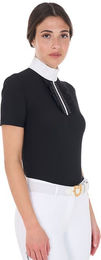Produktbild von Equestro Slim Fit Turniershirt mit Strass für Damen kurzarm