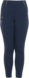 Equestro Slim Fit Vollgrip Reitleggings für Kinder Sommer Blau – Bild 1 von 2