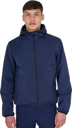 Equestro Softshell-Reitjacke für Herren mit Kapuze und wasserdichtem Material in Blau – Bild 1 von 1