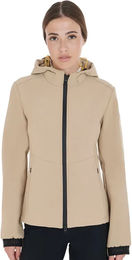 Equestro Softshell Reitjacke für Damen in Beige mit durchgehendem Reißverschluss und wasserdichter Funktion – Bild 1 von 7
