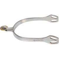 Produktbild von Equestro Speroni Platinum 748 Sporen für englische Pferde aus Edelstahl mit horizontaler Messingrolle