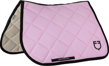 Produktbild von Equestro Spring-Sattelkissen für Pferde mit gesticktem Logo in Lila oder Rosa