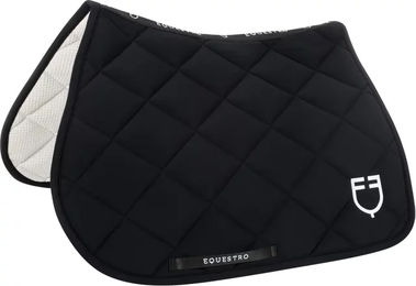 Equestro Spring-Sattelkissen für Pferde mit gesticktem Logo in Schwarz – Bild 1 von 2