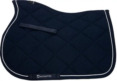 Produktbild von Equestro Spring-Sattelunterlage mit Borte aus Baumwolle für Pferde in Blau