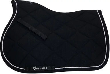 Produktbild von Equestro Spring-Sattelunterlage mit Borte aus Baumwolle für Pferde in Schwarz