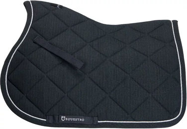 Produktbild von Equestro Spring-Sattelunterlage mit Borte aus Baumwolle für Ponys in Grau oder Schwarz