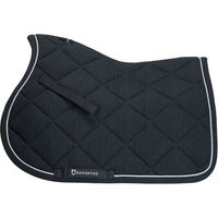 Produktbild von Equestro Spring-Sattelunterlage mit Borte aus Baumwolle für Ponys in Grau oder Schwarz