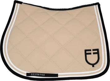 Equestro Springsattelunterlage mit doppelter Kordel aus Baumwolle Beige für Vollblut – Bild 1 von 2