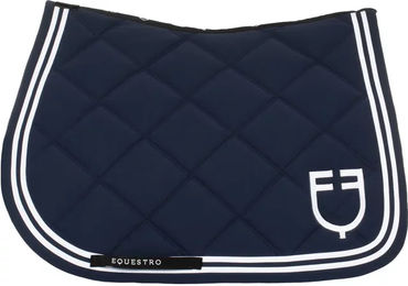 Equestro Springsattelunterlage mit doppelter Kordel in Blau aus Baumwolle – Bild 1 von 2