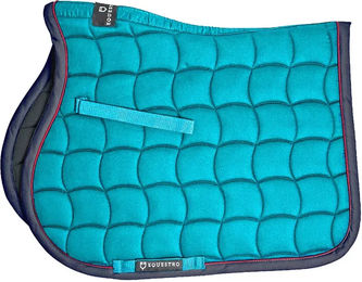 Produktbild von Equestro Sprungpolster aus Baumwolle mit kontrastierender Borte in Blau und Türkis
