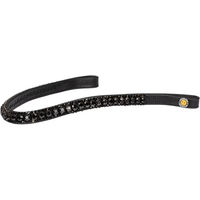 Produktbild von Equestro Stirnband aus Leder für Pferde in Schwarz und Gelb