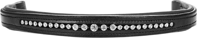 Equestro Stirnband Magali aus Leder in Schwarz mit Silber für Pferde - 1 Stk. – Bild 1 von 2