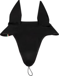Produktbild von Equestro Stoffmütze für Pferde mit Halterung für Nasenriemen in Schwarz für Vollblut