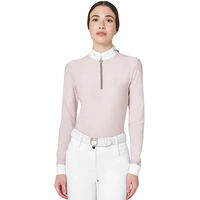 Produktbild von Equestro Stones Tape Competition Zip Langarm-Poloshirt für Damen