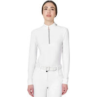 Produktbild von Equestro Stones Tape Competition Zip Langarm-Poloshirt für Damen XS