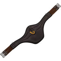 Produktbild von Equestro Studguard Shark Sattelgurt aus Leder mit graviertem und perforiertem Neopren in Braun