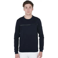 Produktbild von Equestro Sweatshirt für Herren mit Rundhalsausschnitt aus Interlock-Stoff in Blau Größe XS