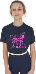 Equestro T-Shirt aus Baumwolle für Mädchen Make Me Happy – Bild 1 von 1