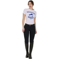 Produktbild von Equestro T-Shirt aus Baumwolle mit Pferdemotiv für Damen in Weiß Größe S