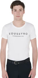 Equestro T-Shirt für Herren aus Baumwolle Weiß Größe M mit kontrastierendem Aufdruck – Bild 1 von 1