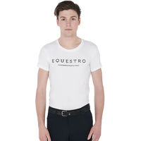 Produktbild von Equestro T-Shirt für Herren aus Baumwolle Weiß Größe M mit kontrastierendem Aufdruck