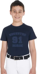 Equestro T-Shirt für Kinder aus Baumwolle in Blau und Marine für 12 Jahre – Bild 1 von 1