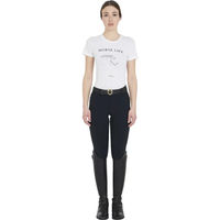 Produktbild von Equestro T-Shirt für Frauen mit Pferdemotiv und Strass aus Baumwolle Weiß Größe S