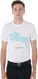 Equestro T-Shirt für Herren aus Baumwolle in Blau und Weiß – Bild 1 von 1