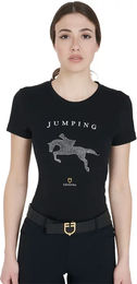 Produktbild von Equestro T-Shirt Jumping Diamonds für Damen aus Baumwolle Schwarz Größe L