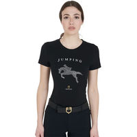 Produktbild von Equestro T-Shirt Jumping Diamonds für Damen aus Baumwolle Schwarz Größe L