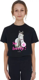 Produktbild von Equestro T-Shirt So Lovely für Kinder aus Baumwolle Schwarz 14 Jahre
