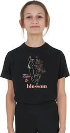 Produktbild von Equestro T-Shirt Time To Blossom für Kinder aus Baumwolle Schwarz 12 Jahre