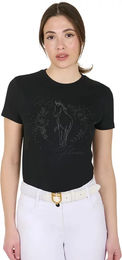 Produktbild von Equestro T-Shirt Wild Flower für Damen aus Baumwolle Schwarz M