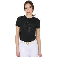 Produktbild von Equestro T-Shirt Wild Flower für Damen aus Baumwolle Schwarz XS