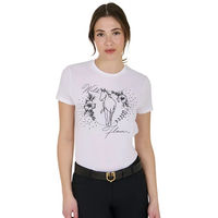 Produktbild von Equestro T-Shirt Wild Flower für Damen aus Baumwolle Weiß Größe S