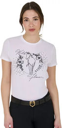 Produktbild von Equestro T-Shirt Wild Flower für Damen aus Baumwolle Weiß XL