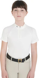 Equestro Technical Reitshirt für Kinder in Weiß 12 Jahre – Bild 1 von 3