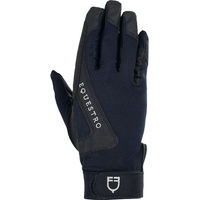 Produktbild von Equestro Technische Reithandschuhe für Damen aus Stoff Ganzjährig Schwarz Blau XS