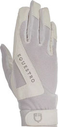 Equestro Technische Reithandschuhe für Damen aus Stoff Ganzjährig Weiß Grau XL – Bild 1 von 2