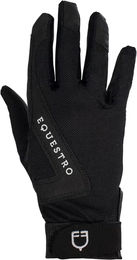 Equestro Technische Reithandschuhe für Damen aus Stoff Schwarz XL – Bild 1 von 7