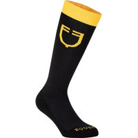 Produktbild von Equestro Technische Reitsocken Unisex mit kontrastierendem Logo in Gelb und Schwarz Größe S