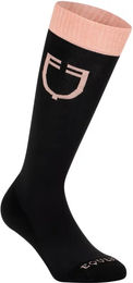 Produktbild von Equestro Technische Reitsocken Unisex mit kontrastierendem Logo in Schwarz oder Rosa Größe L