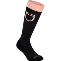 Produktbild von Equestro Technische Reitsocken Unisex mit kontrastierendem Logo in Schwarz oder Rosa Größe M