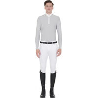 Produktbild von Equestro Technisches Longsleeve-Reitpolo für Herren in Grau