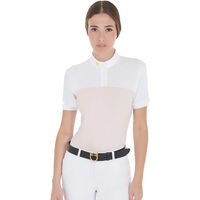 Produktbild von Equestro Technisches Turnierpolo für Frauen in Rosa und Weiß Größe L