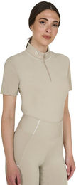 Equestro Trainingsshirt Damen Polo Zip-Shirt Perlen Beige Größe L – Bild 1 von 1