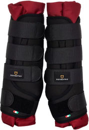 Equestro Transportgamaschen für Pferde aus Neopren in Schwarz Rot Größe L – Bild 1 von 2
