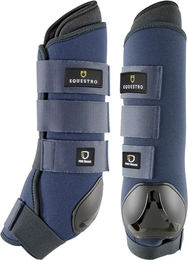 Produktbild von Equestro Transportgamaschen für Pferde mit Knöchelschutz aus Neopren Blau Größe M (2er Set)