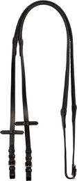 Produktbild von Equestro Trense aus Leder und Gummi in Schwarz für Vollblut Pferde